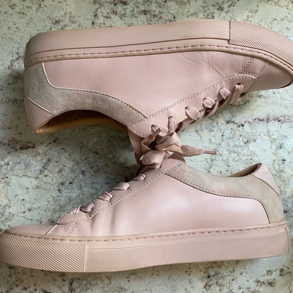 $295 Koio Capri Fiore Pink Leather Italian Lace Up Low Top Sneakers 38 Fiore - Picture 6 of 15